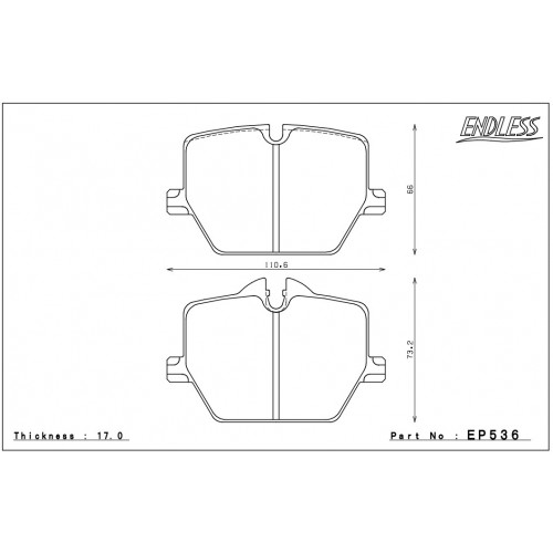 Endless brake pads Supra MK5 rear MX72 compound